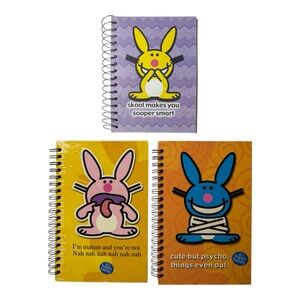 Happy Bunny Mini Spiral Notebooks Set